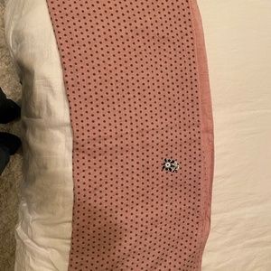 Pink and brown polka dot infinity scarf
